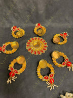 Gota and Frill Rangoli Tea Light Holder Set