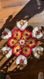 Large Pom pom & shield Rangoli Set