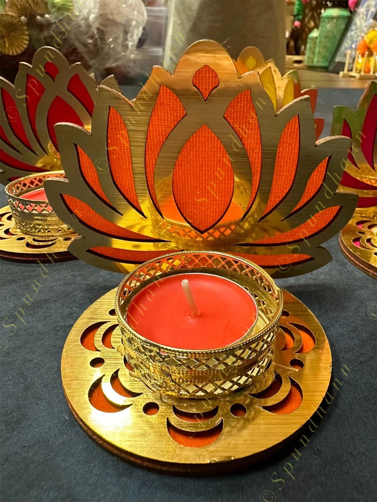 Standing Lotus Tea Light Holder