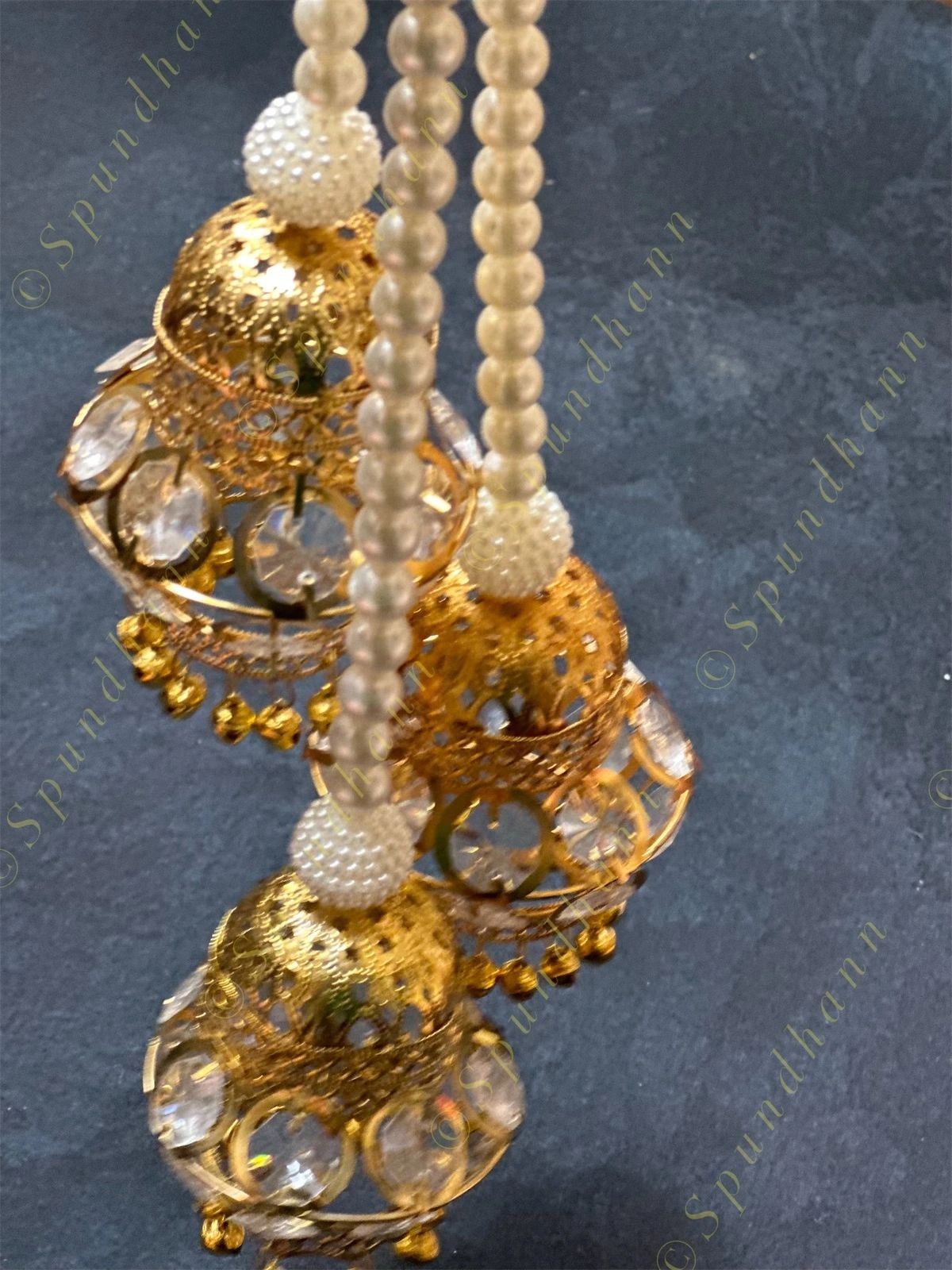 Pearl & Crystal Dangler Jhumki style