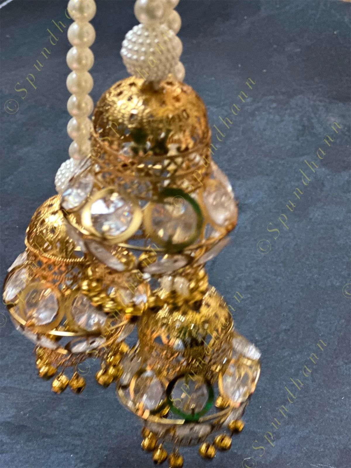 Pearl & Crystal Dangler Jhumki style