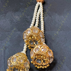 Pearl & Crystal Dangler Jhumki style