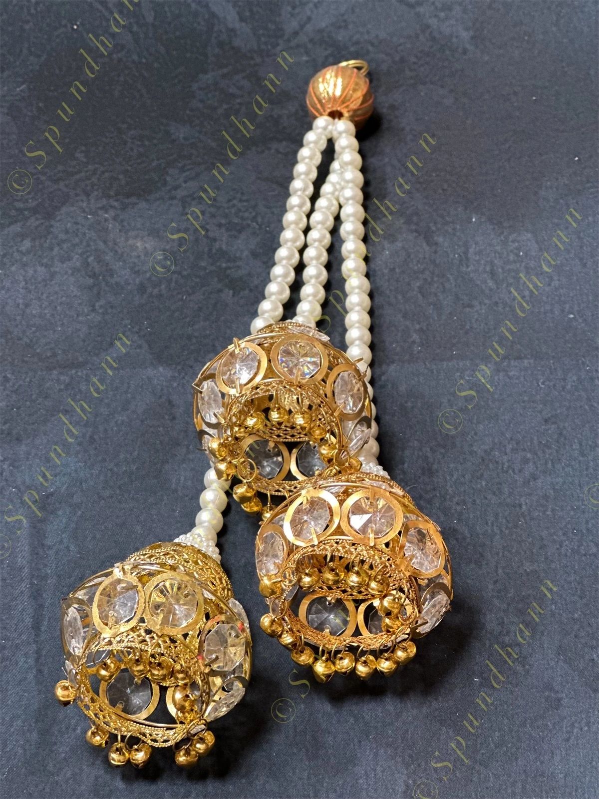 Pearl & Crystal Dangler Jhumki style