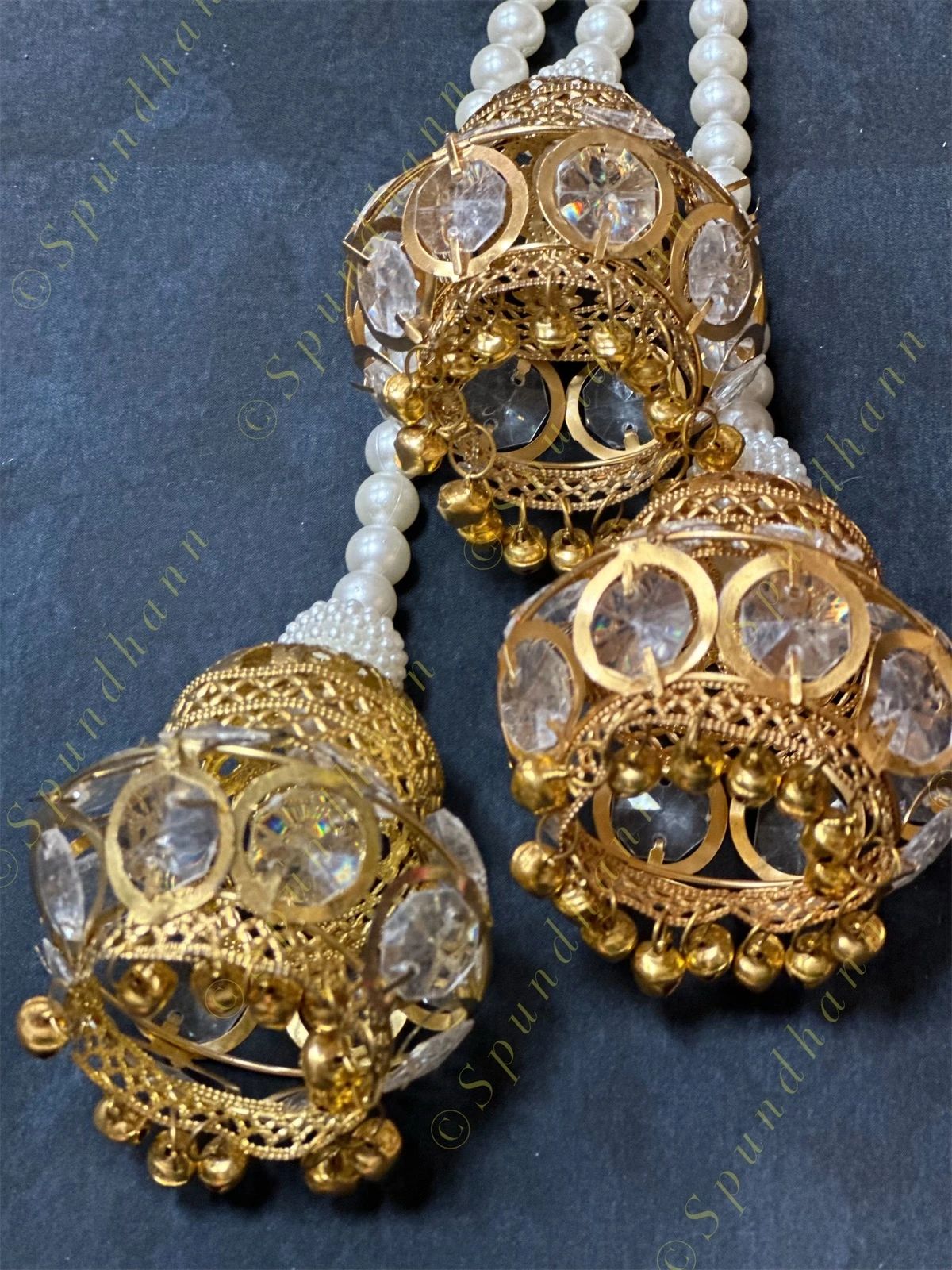 Pearl & Crystal Dangler Jhumki style