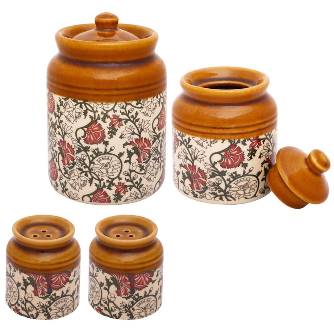 Pattachitra Ceramic Jar Set of 4
