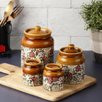Pattachitra Ceramic Jar Set of 4