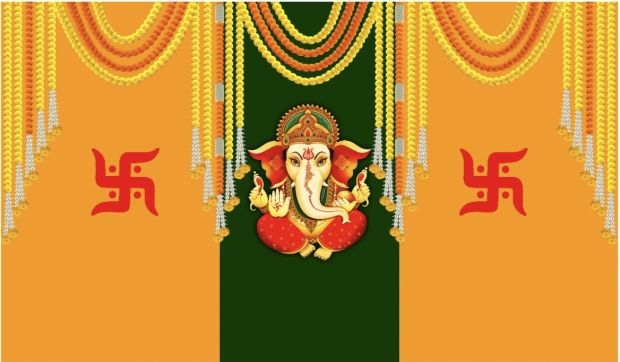 Cloth Ganesha Backdrops #1