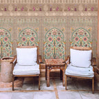 Life n Colors: 'Gitanjali' - Retro Indian Floral Art Premium Wallpaper