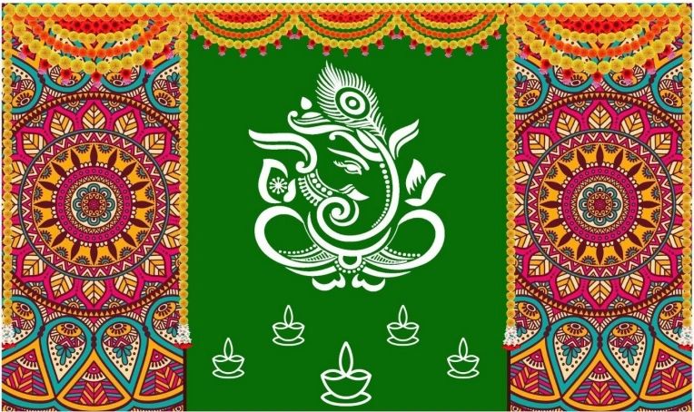 Cloth Ganesha Backdrops #1