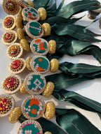 TWO WAY: Enchanted Maroon & Bottle Green Navratna Patola Asopalav Toran (FLEXIBLE)