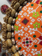 Ek Onkar Motif Micro Platter + Hanging: Lemon Yellow + Vermillion Congruous Divine Pichwai