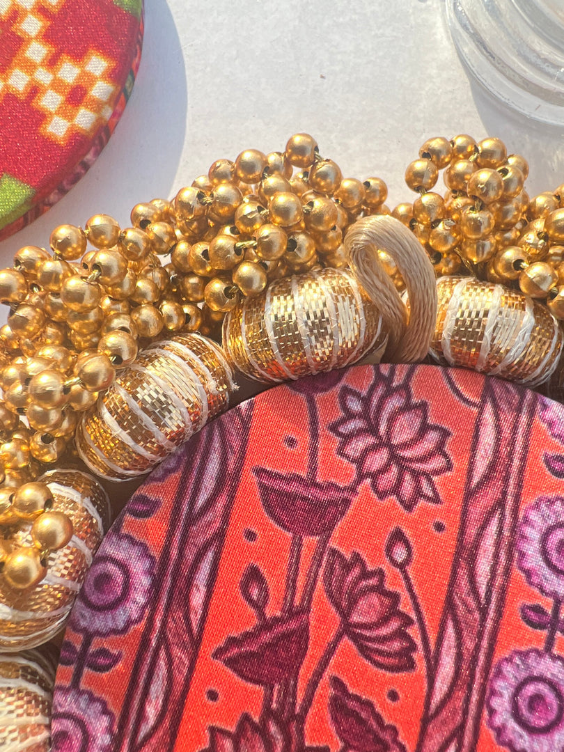 Classic Mini Platter : Pink Colloquial Dvine Pichwai + OG Infloresence Divine Pichwai