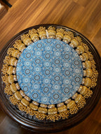 Ek Onkar Motif Micro Platter + Hanging: Lemon Yellow + Vermillion Congruous Divine Pichwai