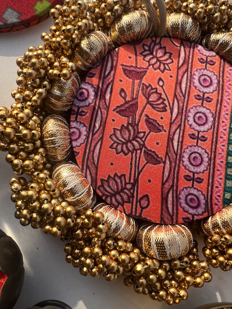 Classic Mini Platter : Pink Colloquial Dvine Pichwai + OG Infloresence Divine Pichwai