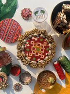 Classic Mini Platter : Pink Colloquial Dvine Pichwai + OG Infloresence Divine Pichwai