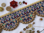 THE DANGLER-ARC TORAN- 6 Inflorescence Divine Pichwai and Pink Navratna Patola Arc Toran