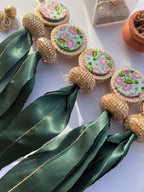 TWO WAY: Enchanted Maroon & Bottle Green Navratna Patola Asopalav Toran (FLEXIBLE)