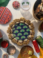 Classic Mini Platter : Pink Colloquial Dvine Pichwai + OG Infloresence Divine Pichwai