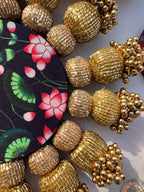 Spherical Chaandbali OG Inflorescence Divine Pichwai and Maroon Navratna Patola Diya Platter