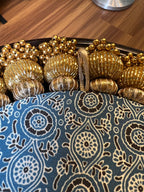Ek Onkar Motif Micro Platter + Hanging: Lemon Yellow + Vermillion Congruous Divine Pichwai