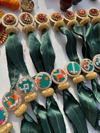 TWO WAY: Enchanted Maroon & Bottle Green Navratna Patola Asopalav Toran (FLEXIBLE)