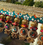SLEEK: Maroon & Bottle Green Navratna Patola Plumeria Toran (SOLID)