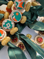 TWO WAY: Enchanted Maroon & Bottle Green Navratna Patola Asopalav Toran (FLEXIBLE)