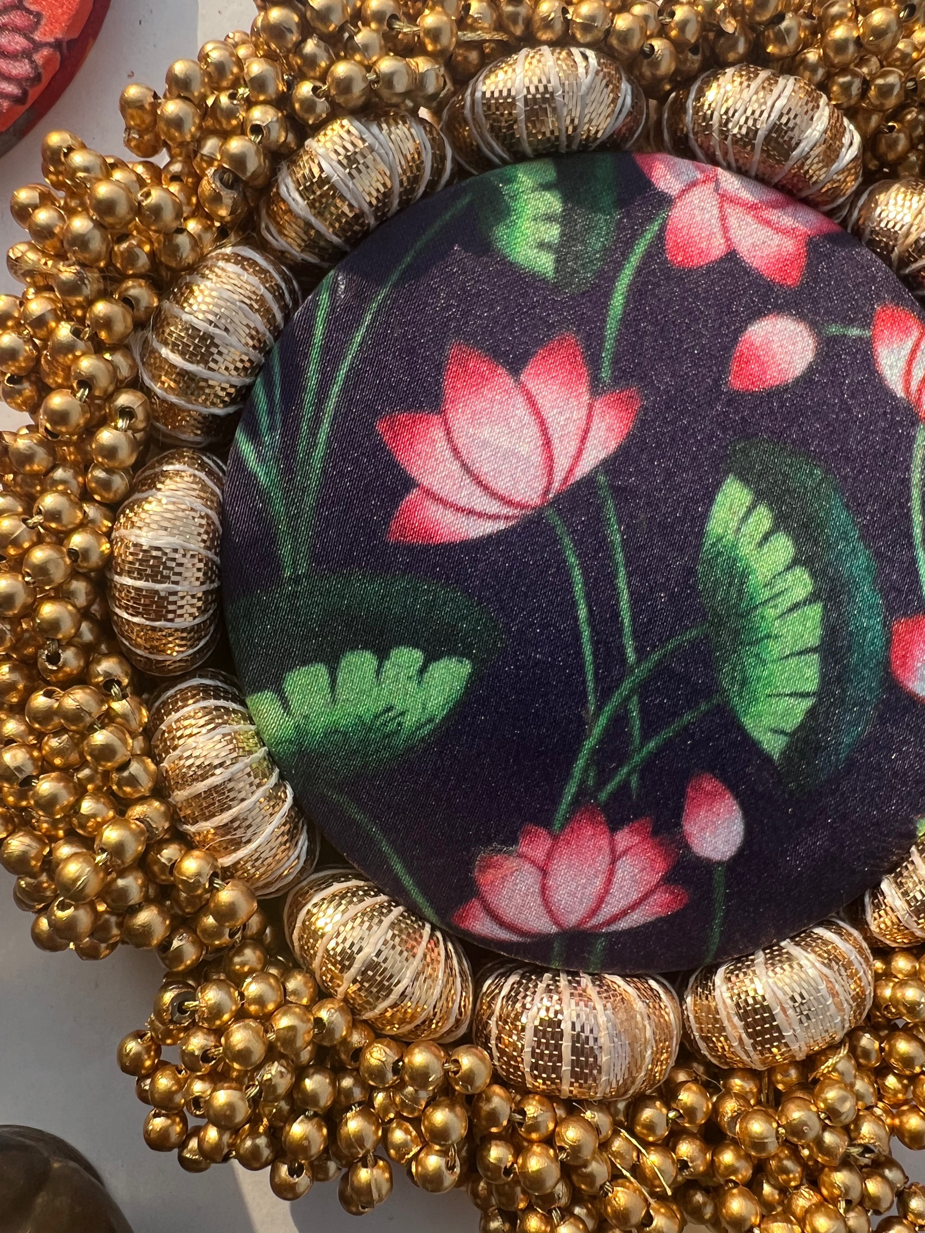 Classic Mini Platter : Pink Colloquial Dvine Pichwai + OG Infloresence Divine Pichwai