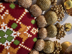 Spherical Chaandbali OG Inflorescence Divine Pichwai and Maroon Navratna Patola Diya Platter