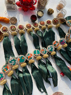 TWO WAY: Enchanted Maroon & Bottle Green Navratna Patola Asopalav Toran (FLEXIBLE)