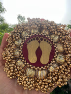 Lakshmi Pagla Mini Platter + Hanging: Solid Maroon + Maroon Navratna Patola