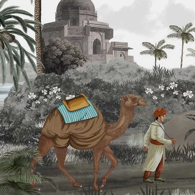 Life n Colors: 'Jodhpur' - Indian Desert Art Premium Wallpaper