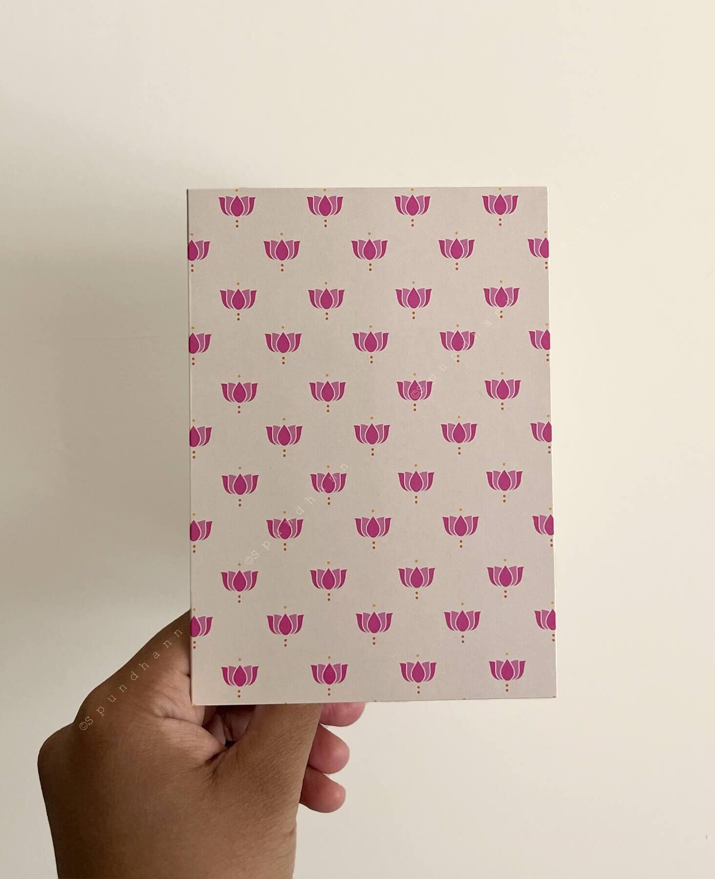 Lotus block print Greeting Card