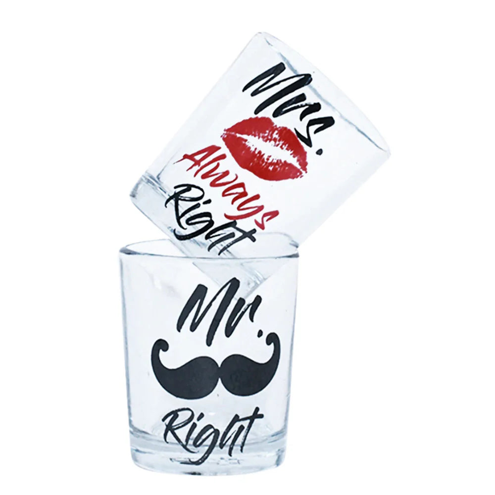 MR & MRS SHOT GLASS SET OF 2