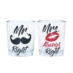 MR & MRS SHOT GLASS SET OF 2
