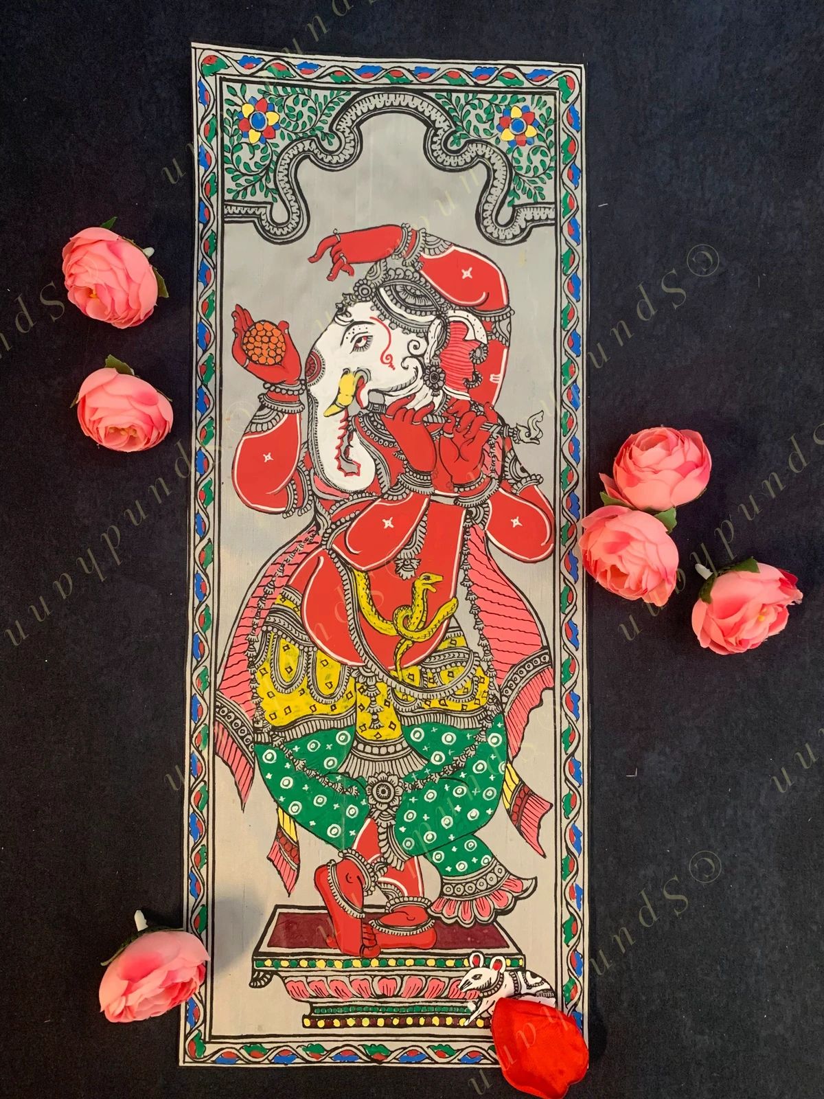 Pattachitras Lord Ganesh, Goddess Laxmi & Goddess Saraswati