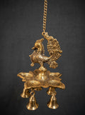 Peacock Hanging Diya with Bells