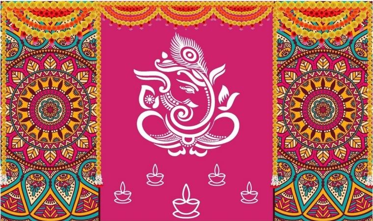 Cloth Ganesha Backdrops #1