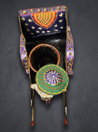 Hand-Painted Rickshaw Pen Stand - top view