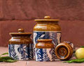Rustic Blue Jars Set of 3