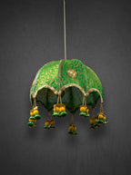Decorative Brocade Umbrella Hanging - Parrot Green