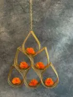 Modern 6 Drop Shaped Hanging Tea Light Holders - Image 7