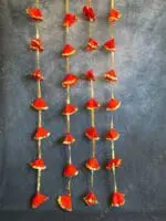 Pastel Colored Silk & Gold Gota Long Strings Wall Hanging Decor - Pack of 4 Strings - Image 8