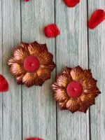 Copper Color Lotus Tea Light Holder