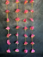 Pastel Colored Silk & Gold Gota Long Strings Wall Hanging Decor - Pack of 4 Strings - Image 7