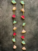 Pastel Colored Silk & Gold Gota Long Strings Wall Hanging Decor - Pack of 4 Strings