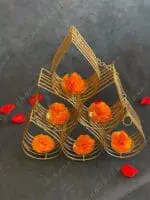 Modern 6 Drop Shaped Hanging Tea Light Holders - Image 6