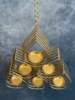 Modern 6 Drop Shaped Hanging Tea Light Holders - Image 5