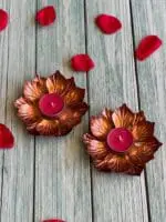 Copper Color Lotus Tea Light Holder - Image 2