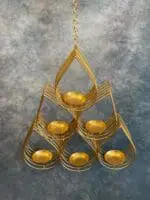 Modern 6 Drop Shaped Hanging Tea Light Holders - Image 3